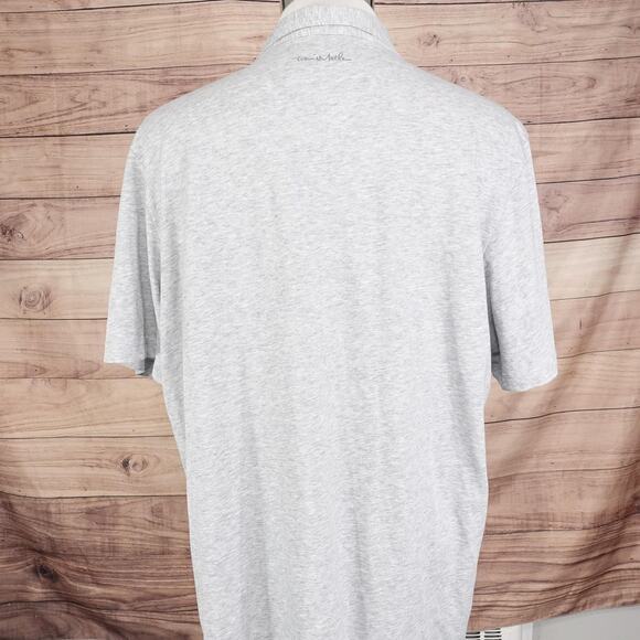 Travis Mathew Polo Shirt Mens 2XL Gray Camo Stripe Heather Golf Performance Tech - Picture 4 of 8